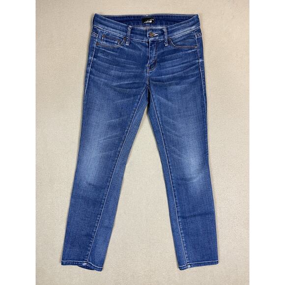 Mother Jeans Womens 25 Blue The‎ Looker Crop Low Rise Stretch Regular Fit Denim - Picture 1 of 15